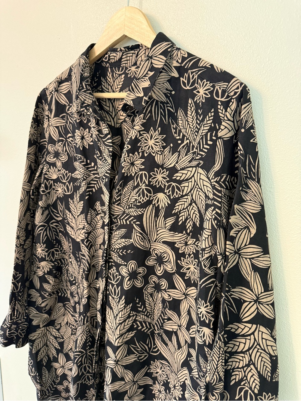 Gudrun Sjödén Floral Linen Lyocell Tunic Top Lagenlook Artsy Oversized M L - Picture 4 of 7